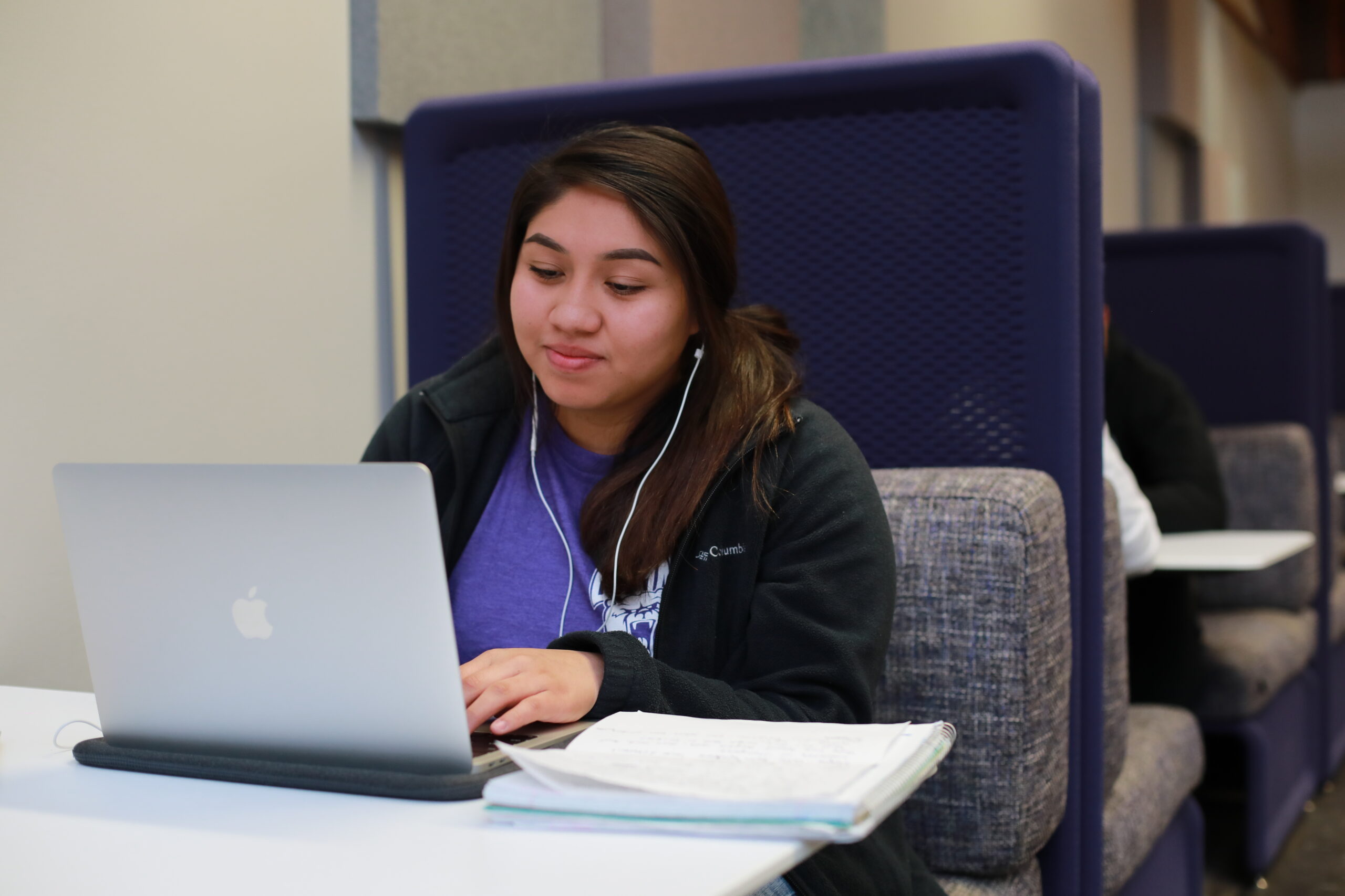 female student on laptop