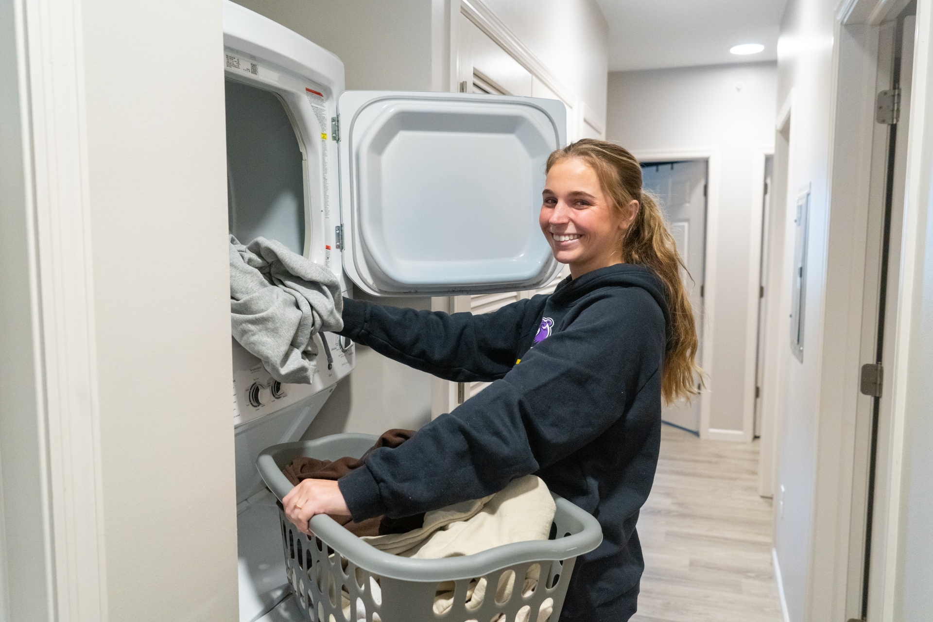 Female doing laundry