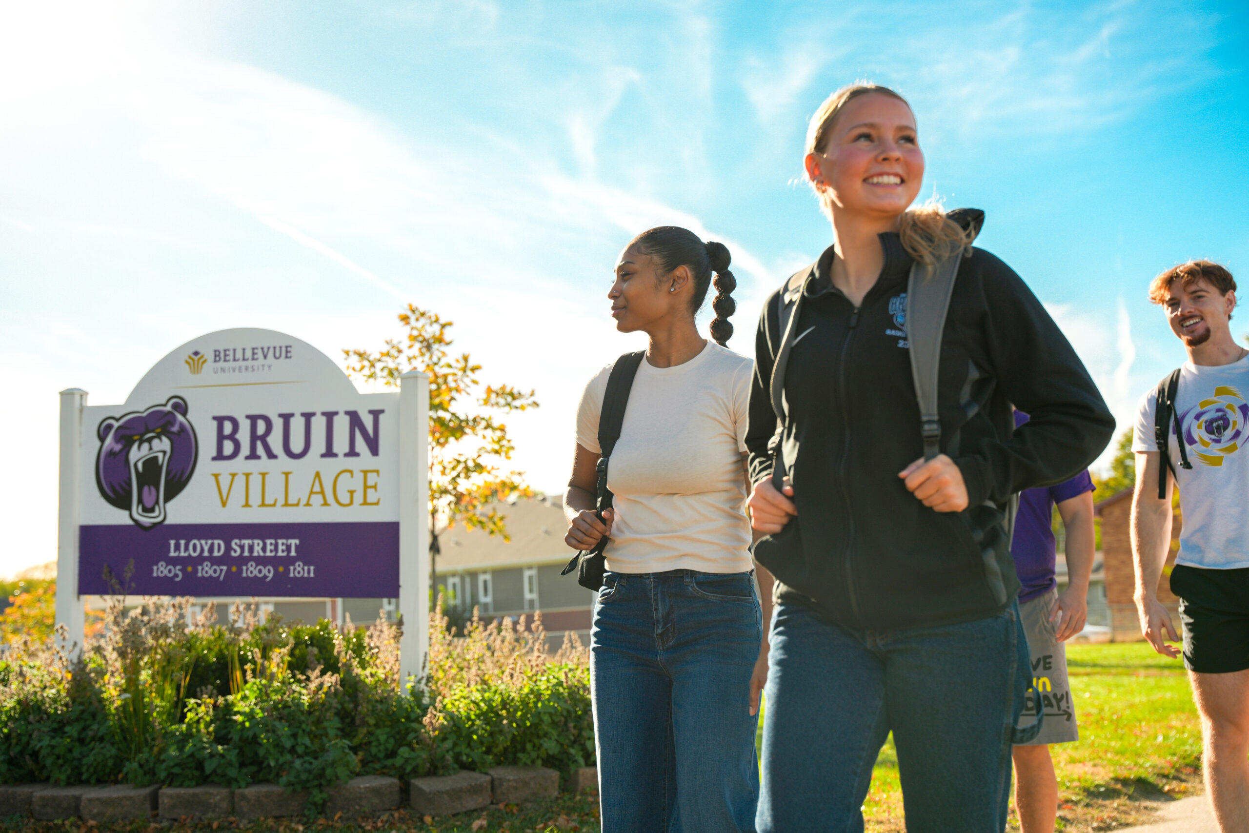 Two females walking outside
