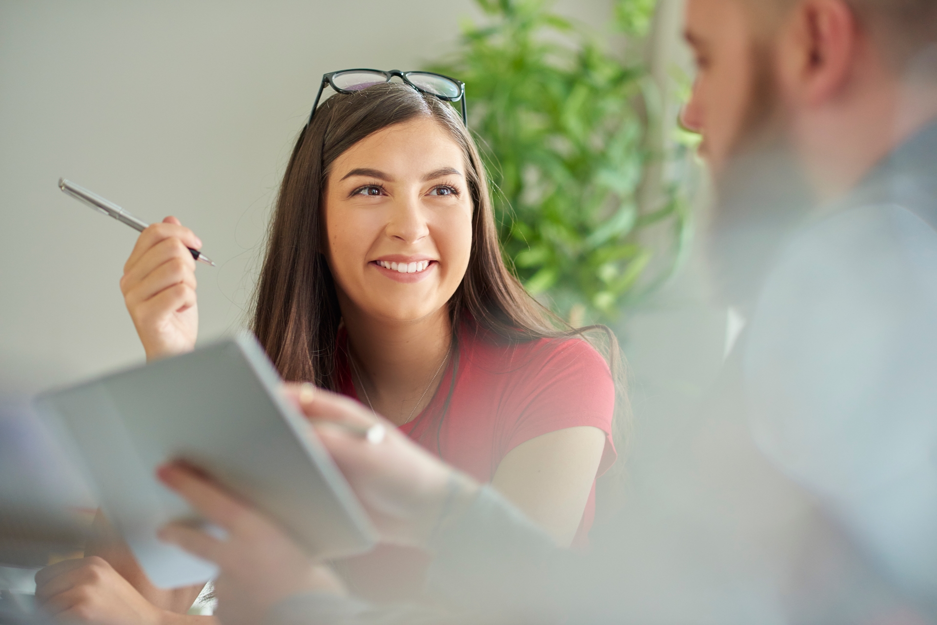 student talking with advisor