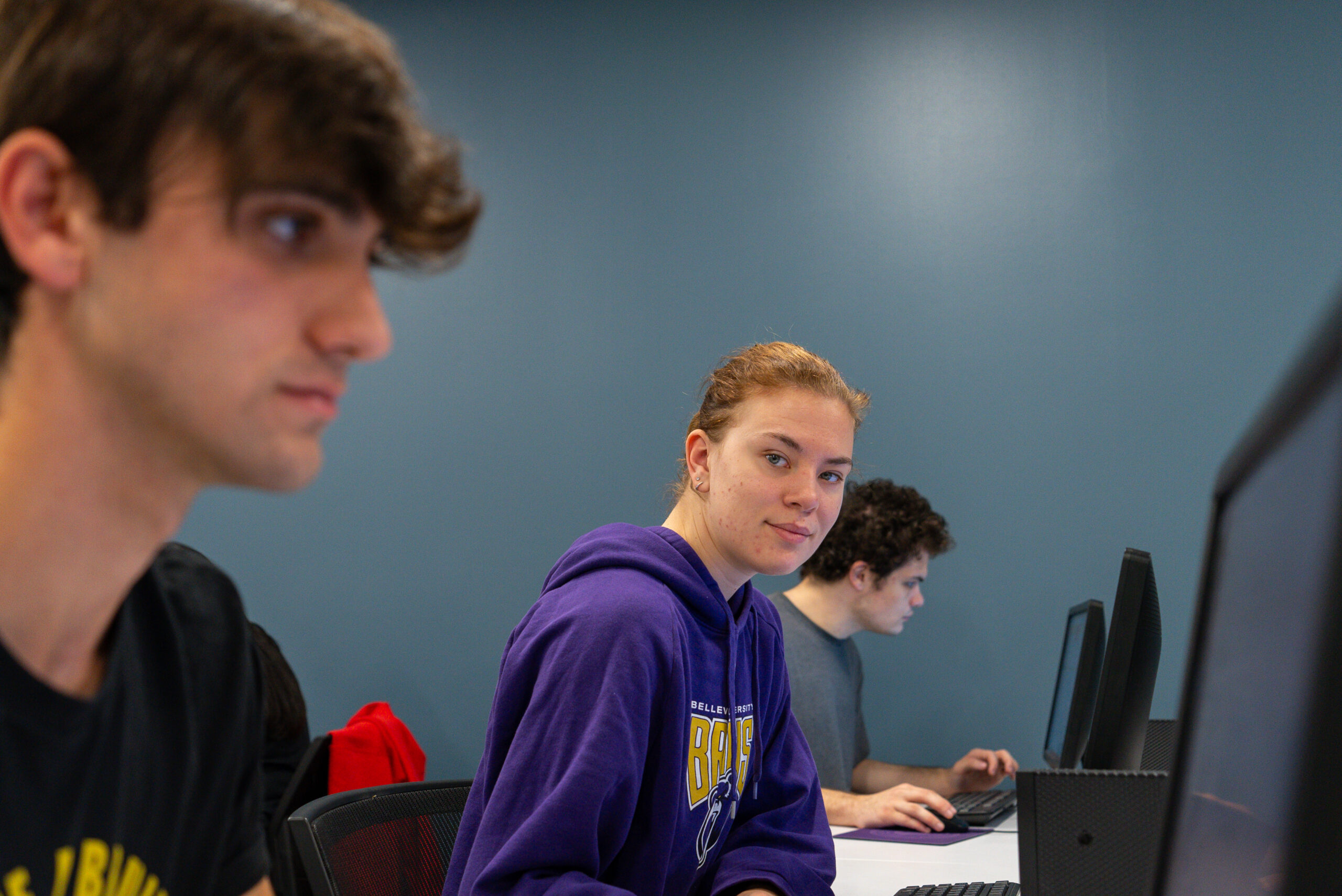 student in computer lab