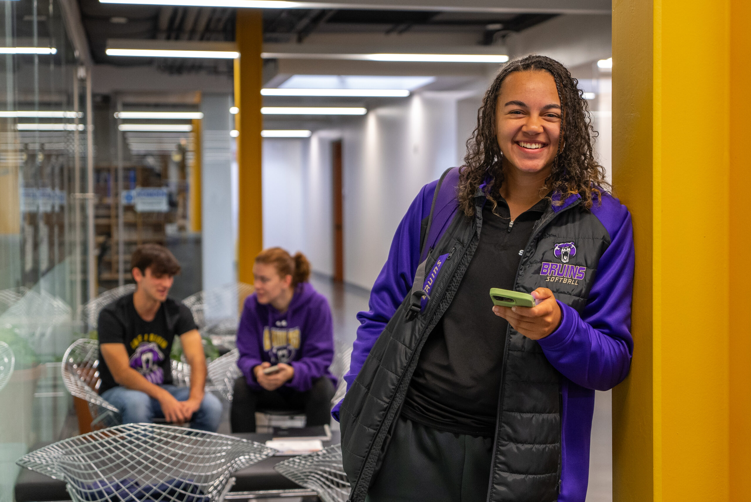 female student in hallway