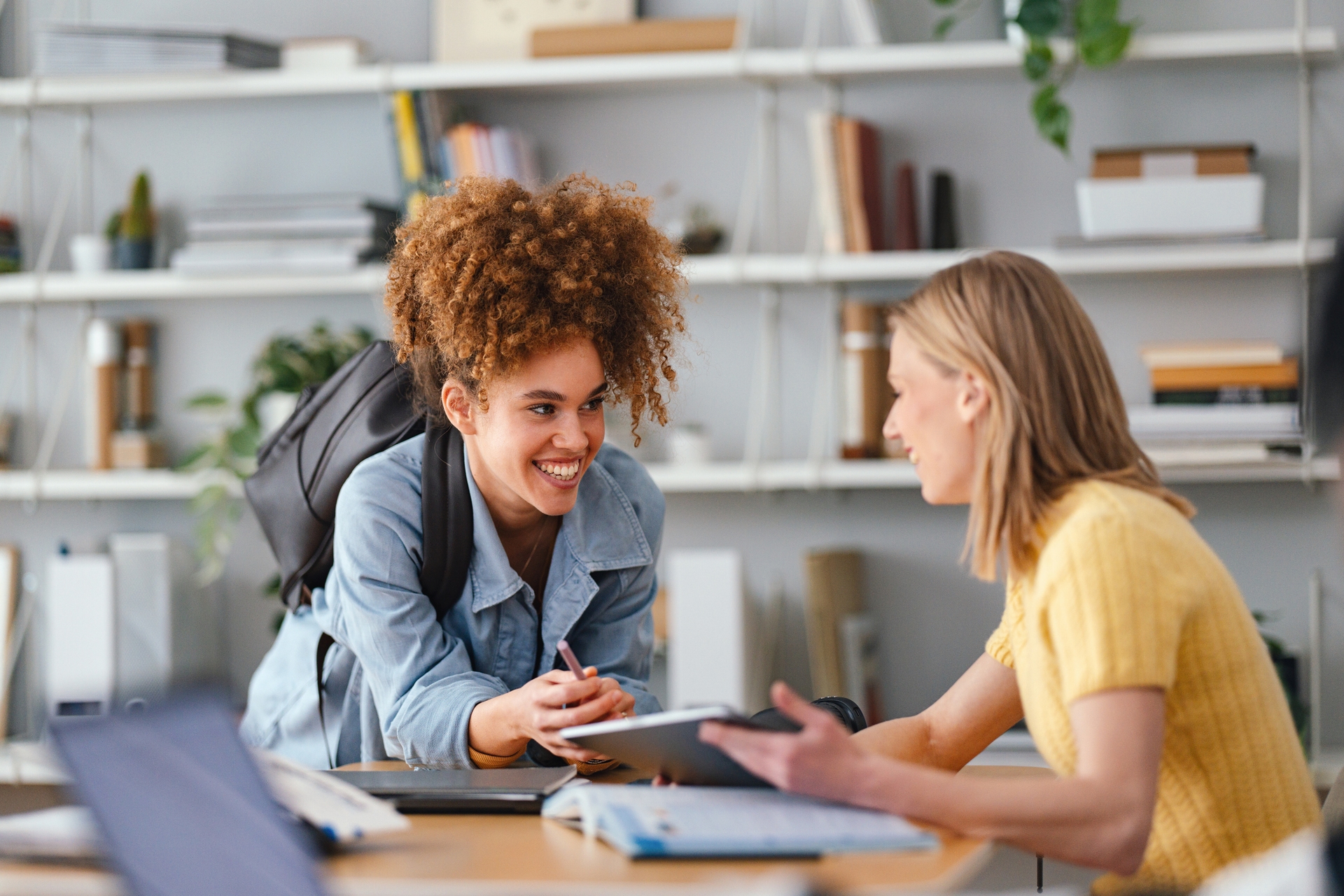 student talking with advisor