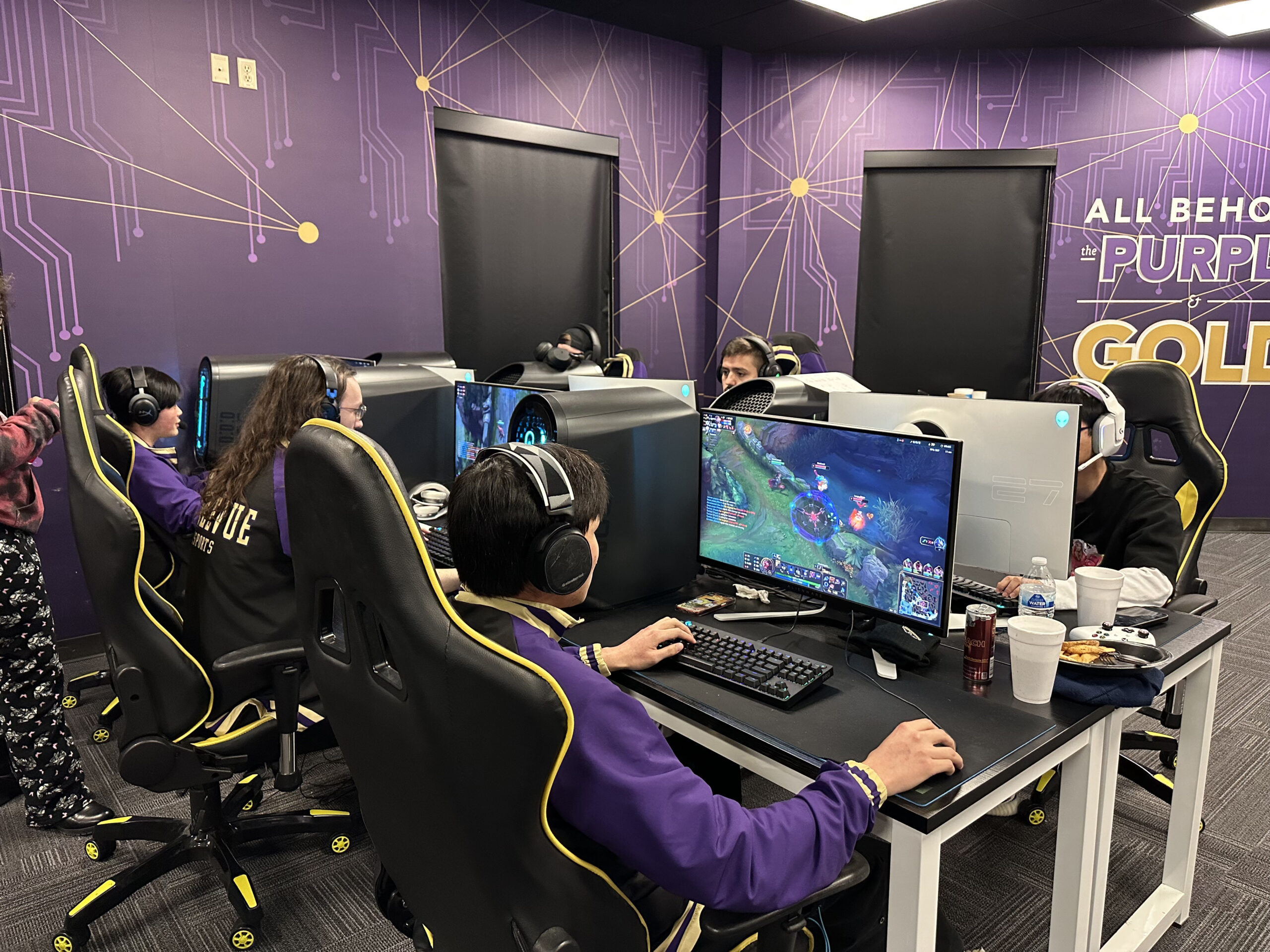 Esports athletes in arena