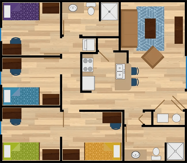 Betz Road apartment - center bedroom floor design