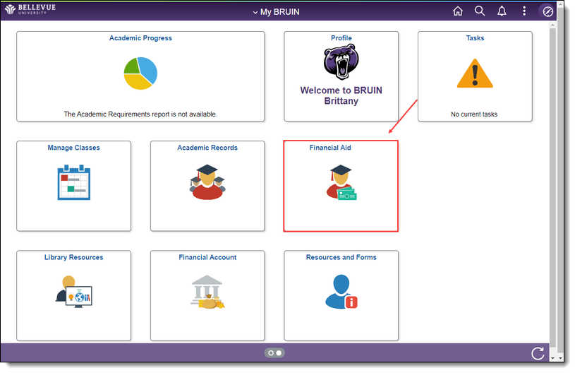 Screenshot, Bruin Student Portal