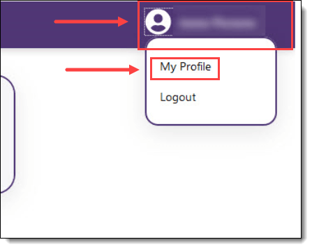 Screenshot, My Profile Link