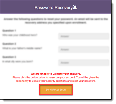 Password Recovery Send Reset Email Dialog