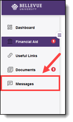 Screenshot, FASP menu, Messages link