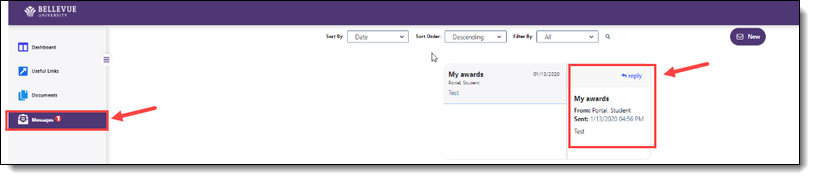 Screenshot, Read message screen