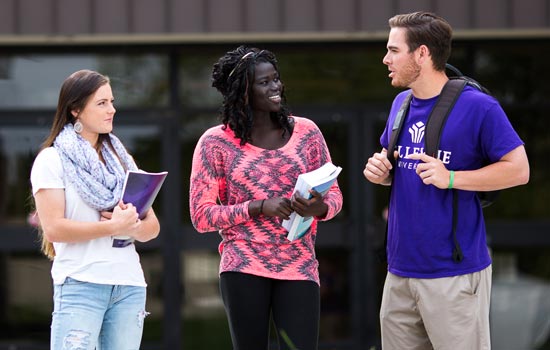 students on campus