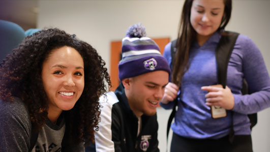 students on campus