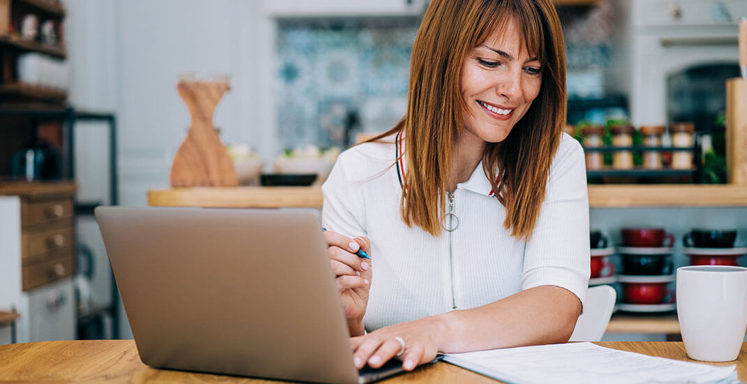 woman on a laptop